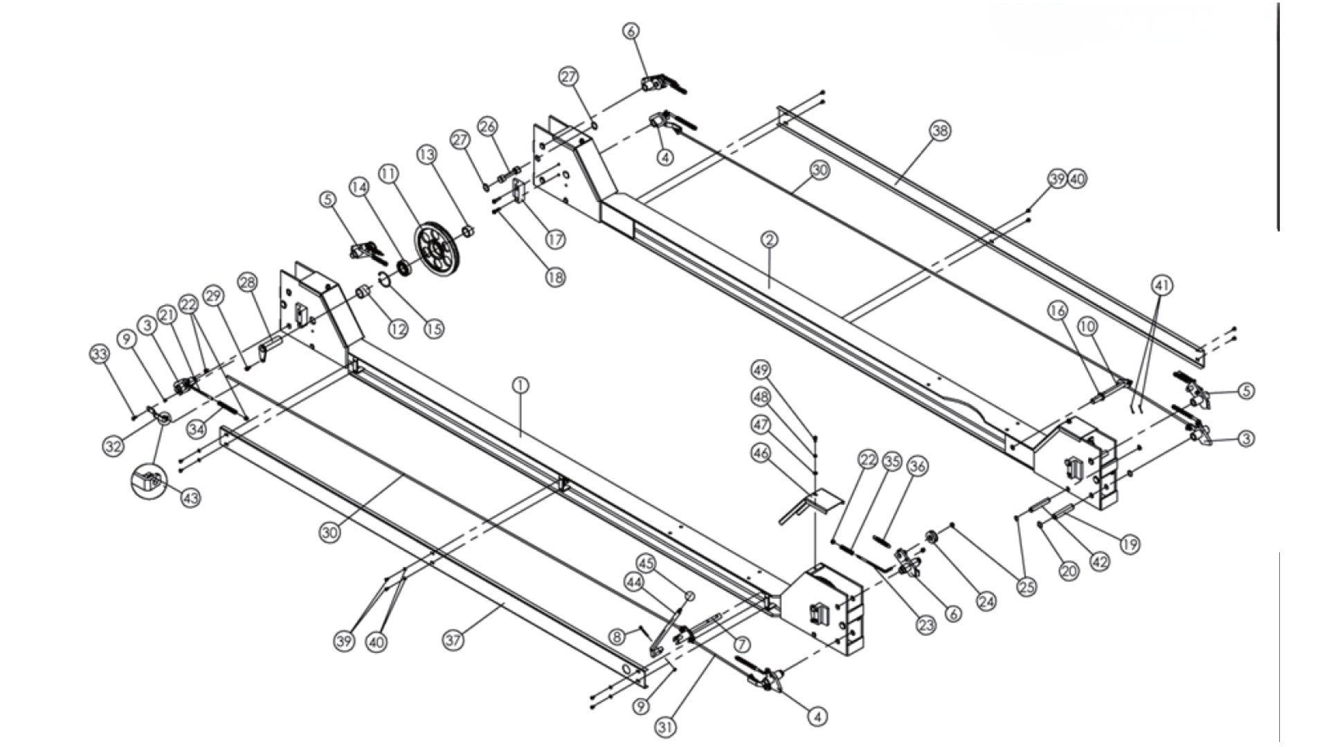 MAC AFRIC 5 Ton Four Post Lift Diagram